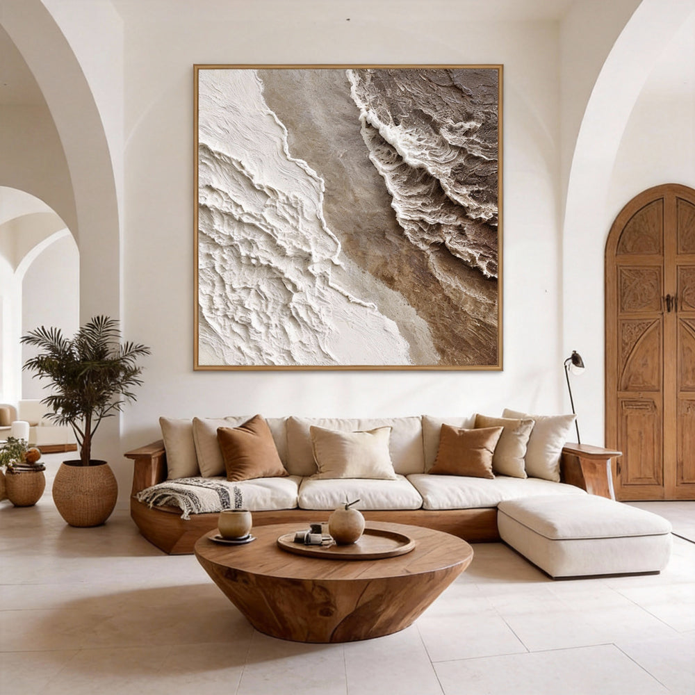 Tidal Symphony Handcrafted Painting-square canvas
