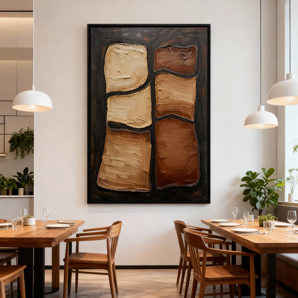 Textured Abstract Blocks – Handcrafted Oil Painting – Modern Wall Art