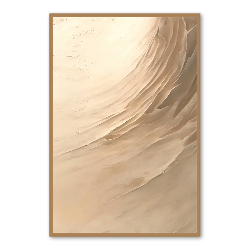 Desert Flow Abstraction – Minimalist Style Handmade Oil Painting Wall Art