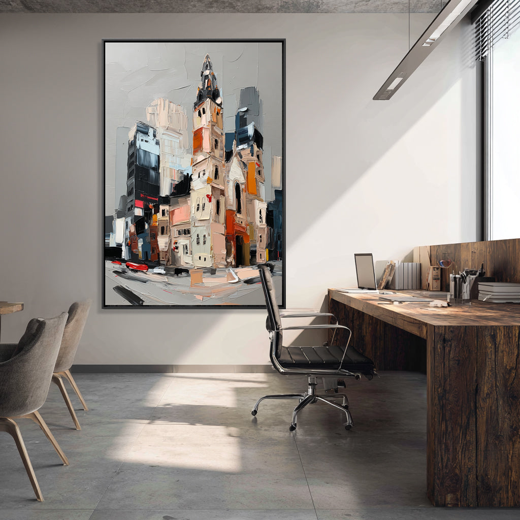 The Pulse of the City Handcrafted Painting