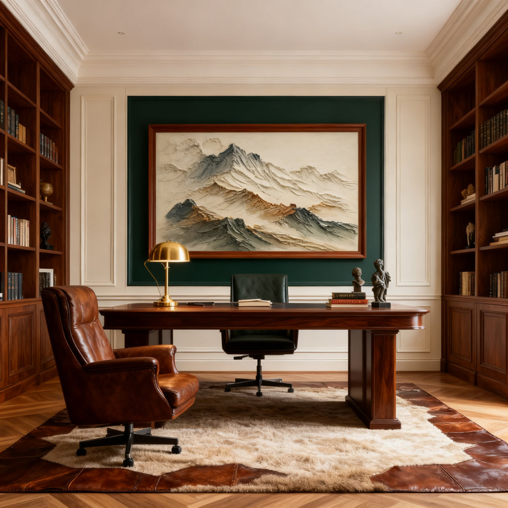 Majestic Ridge Landscape – Textured Abstract Style Handmade Oil Painting Wall Art