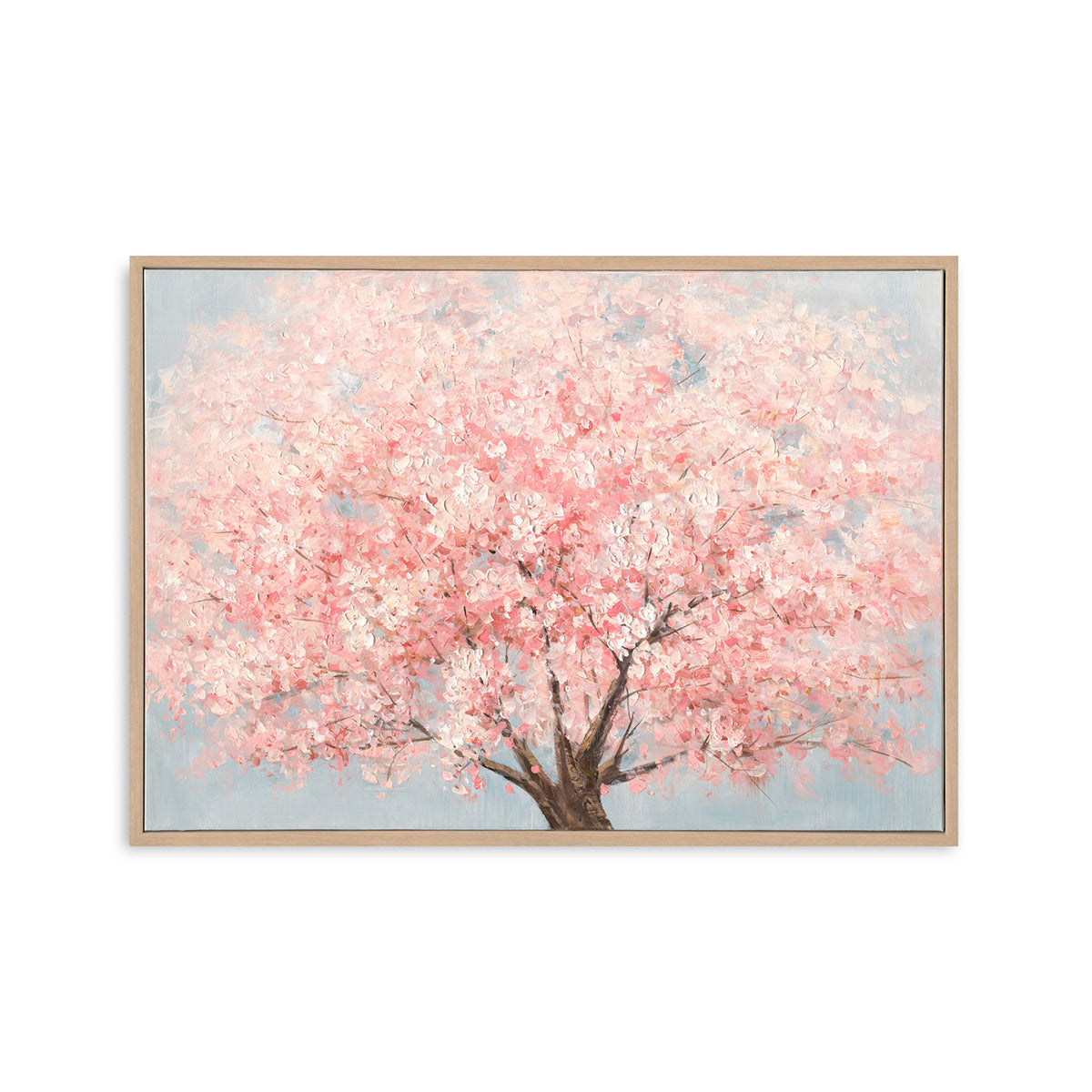 Handgemalte Leinwand Wandkunst Rosa Blütenbaum 