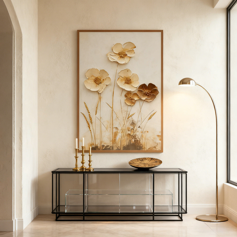 Golden Blossoms – Handcrafted Oil Painting