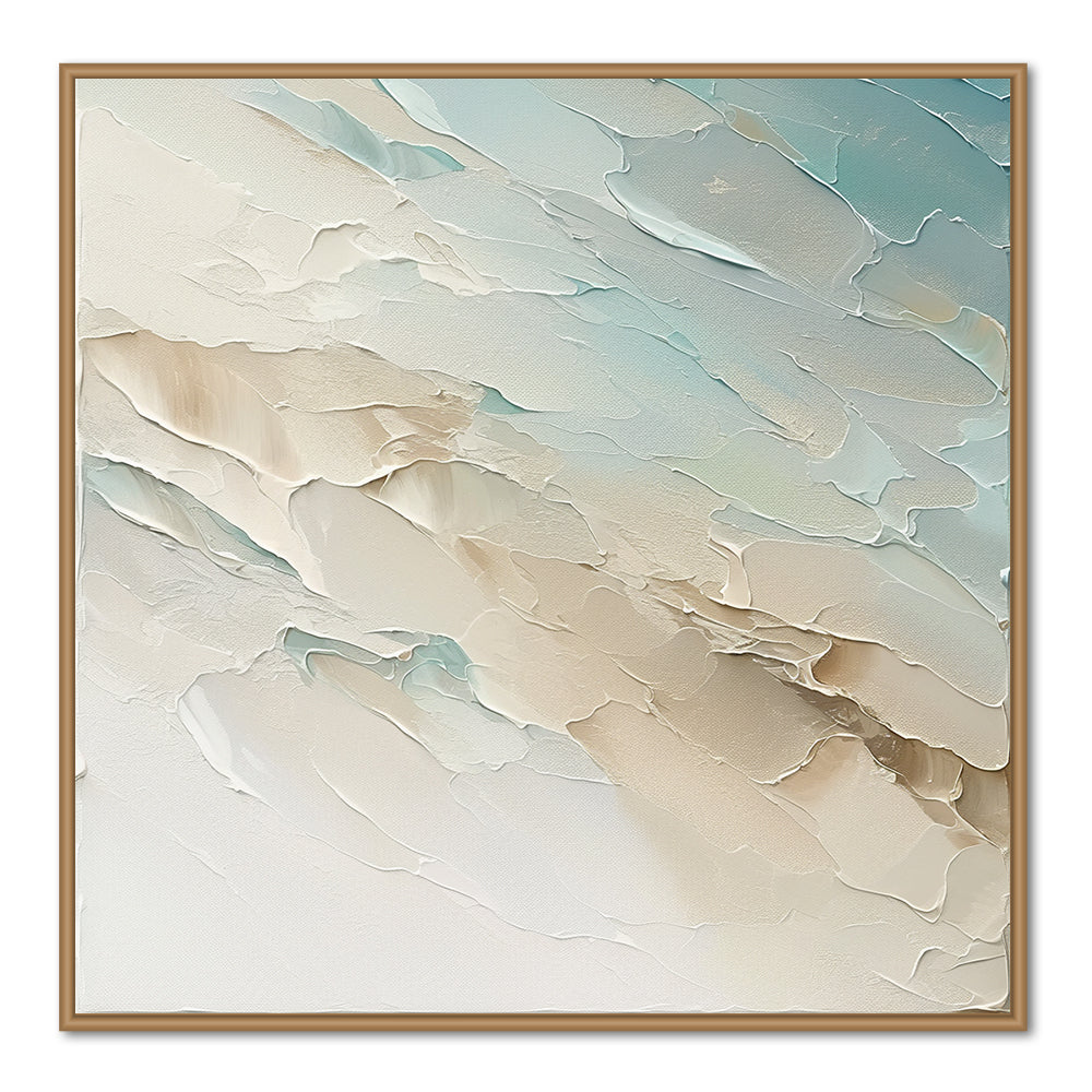 Aqua Drift Texture Art – Modern Abstract Style Handmade Oil Painting Wall Art