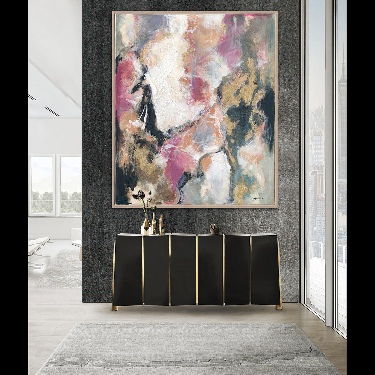 Abstract Expressionism Wall Art Hand-painted Texture Canvas Modern Warm Tones Living Room Decoration