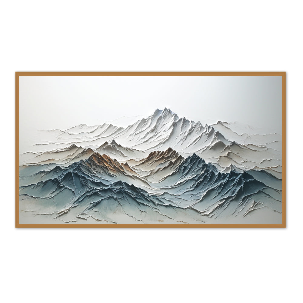Layered Mountain Peaks – Textured Abstract Landscape Handmade Oil Painting Wall Art