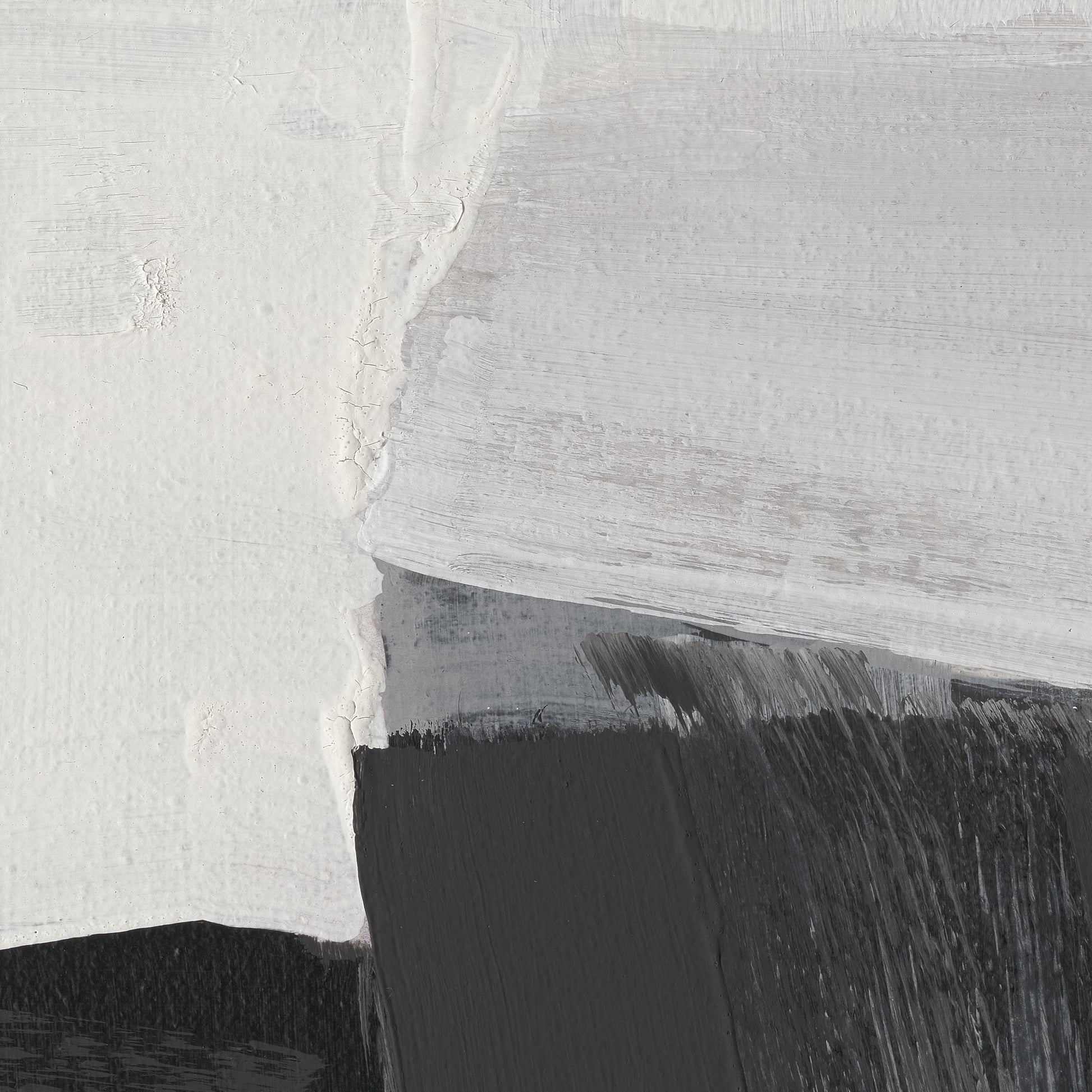 Original handmade abstract painting in black, white, grey, and beige tones, minimalist geometry adding serene artistry to any space.