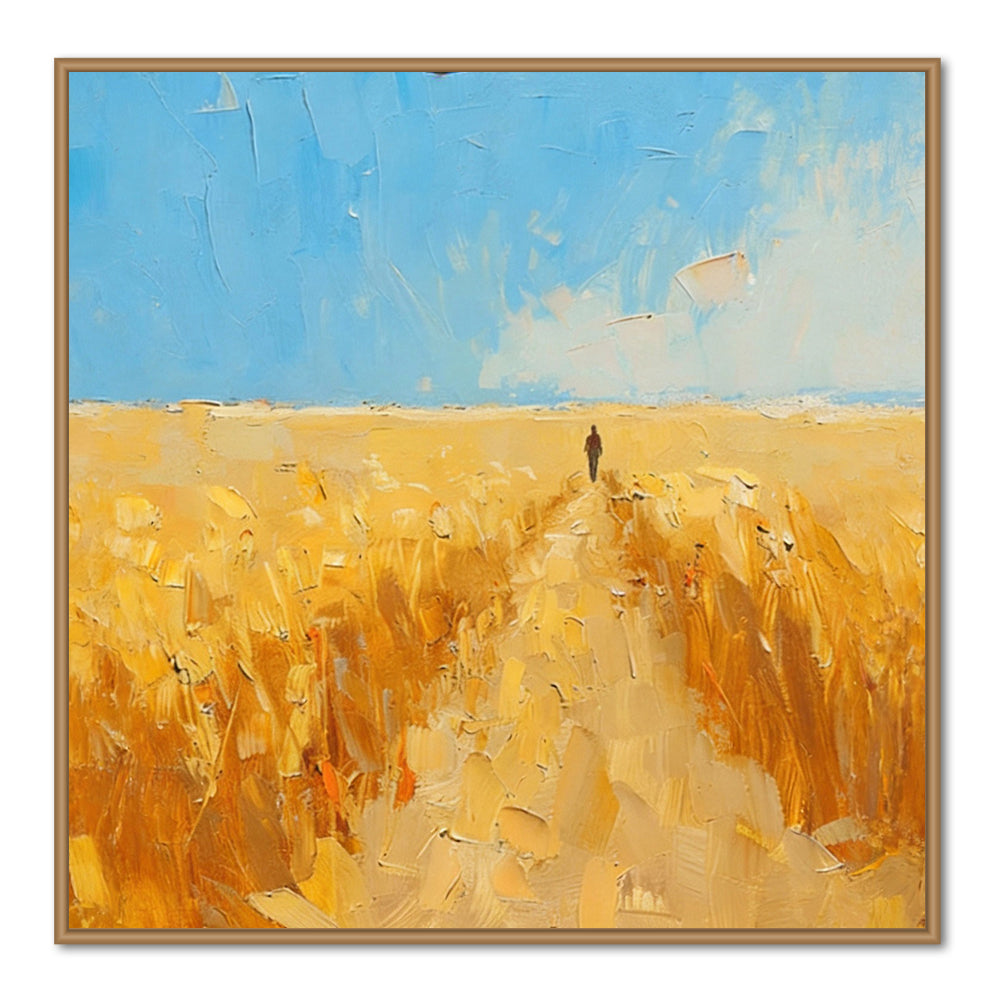 Path of Light – Impressionist Landscape Texture Painting, Handmade Oil Wall Art-square canvas