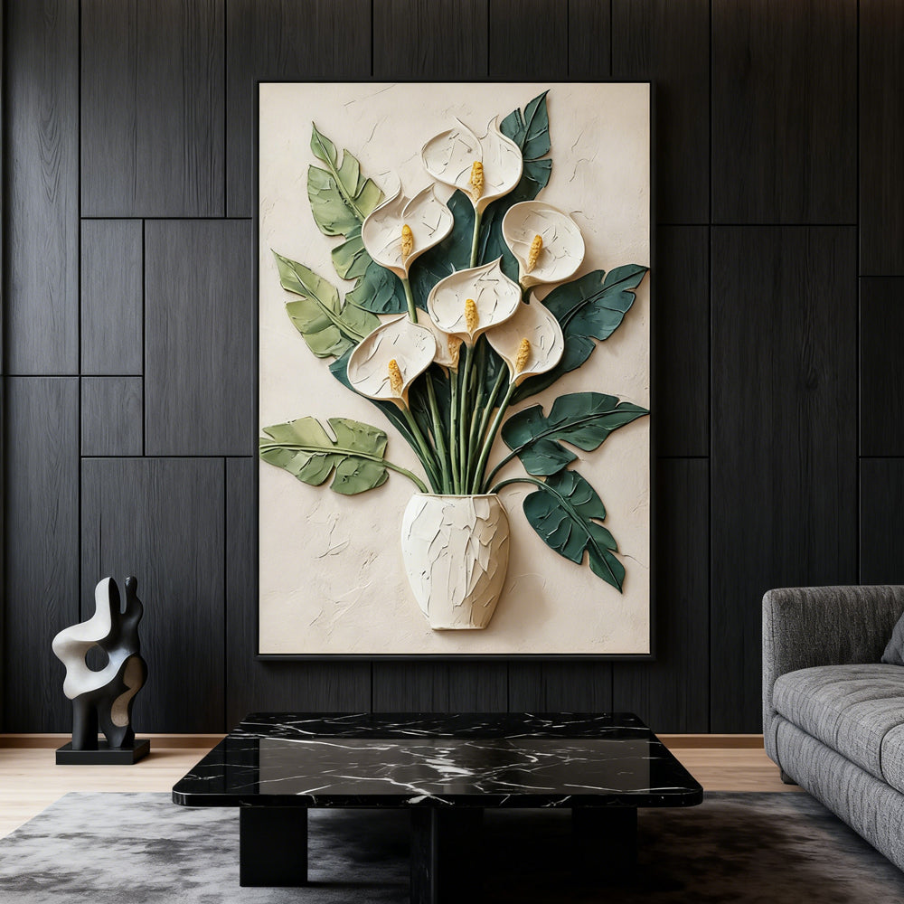Elegant Calla Lily – Handcrafted Floral Impressionistic Oil Painting