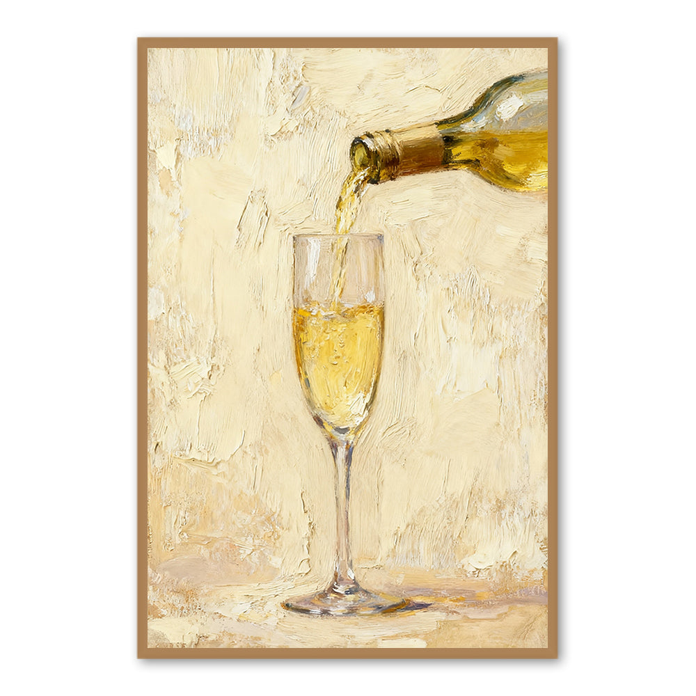 Golden Pour – Contemporary Still Life Style Handmade Oil Painting Wall Art