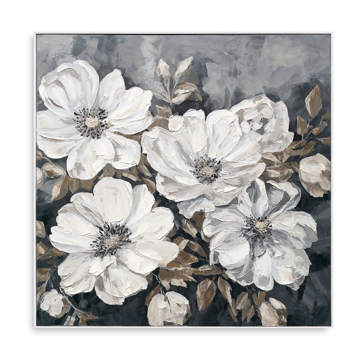 Floral Wall Art Hand-painted Texture Canvas Modern Minimalist Style Living Room Decoration