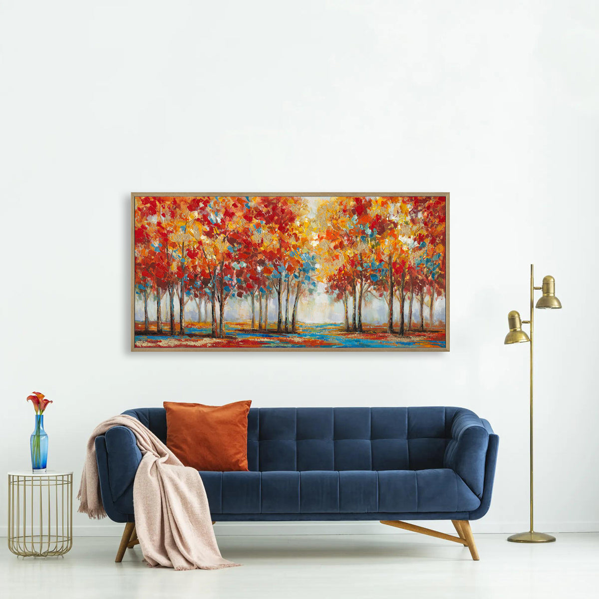 Golden Forest Symphony Handcrafted Painting Wall Art