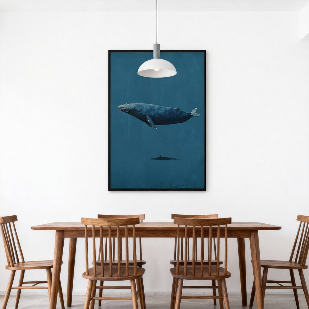 Whale Dream – Minimalist Marine Life Style Handmade Oil Painting Wall Art