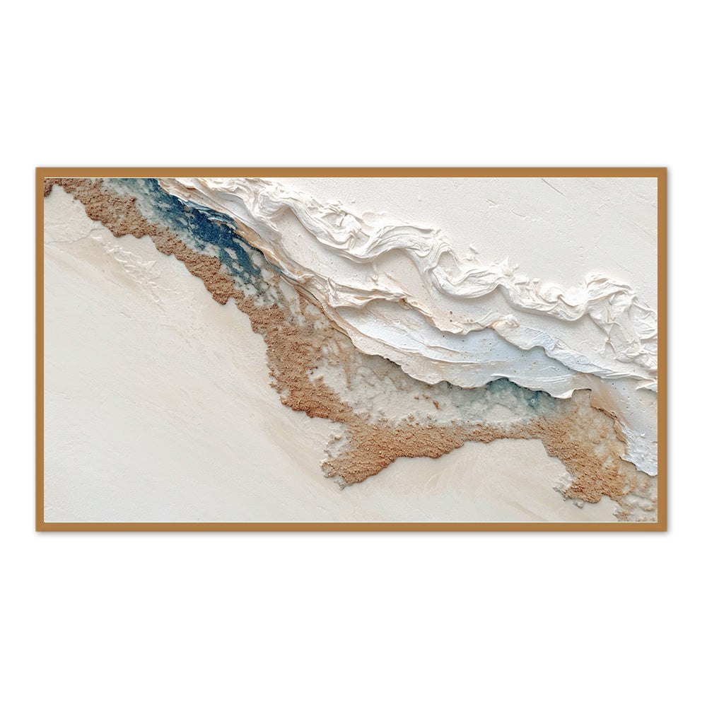 Coastal Drift Contours – Modern Abstract Textured Hand-Painted Oil Wall Art
