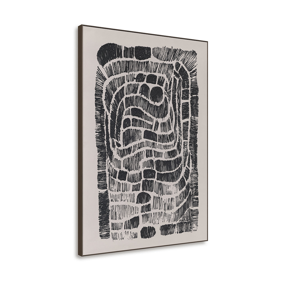 Abstract Minimalist Wall Art Black and White Geometric Hand-painted Texture Canvas Modern Nordic Decoration