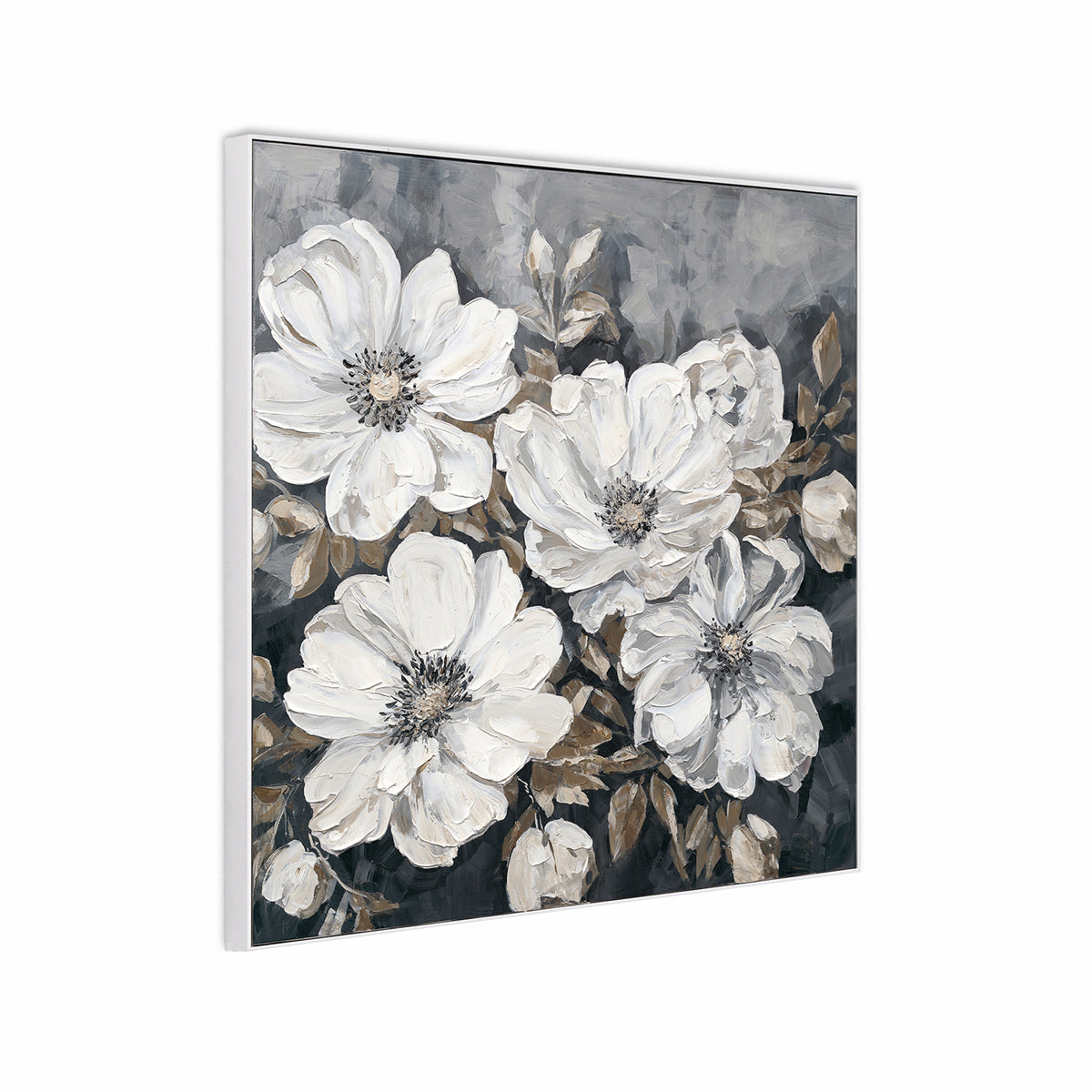 Floral Wall Art Hand-painted Texture Canvas Modern Minimalist Style Living Room Decoration
