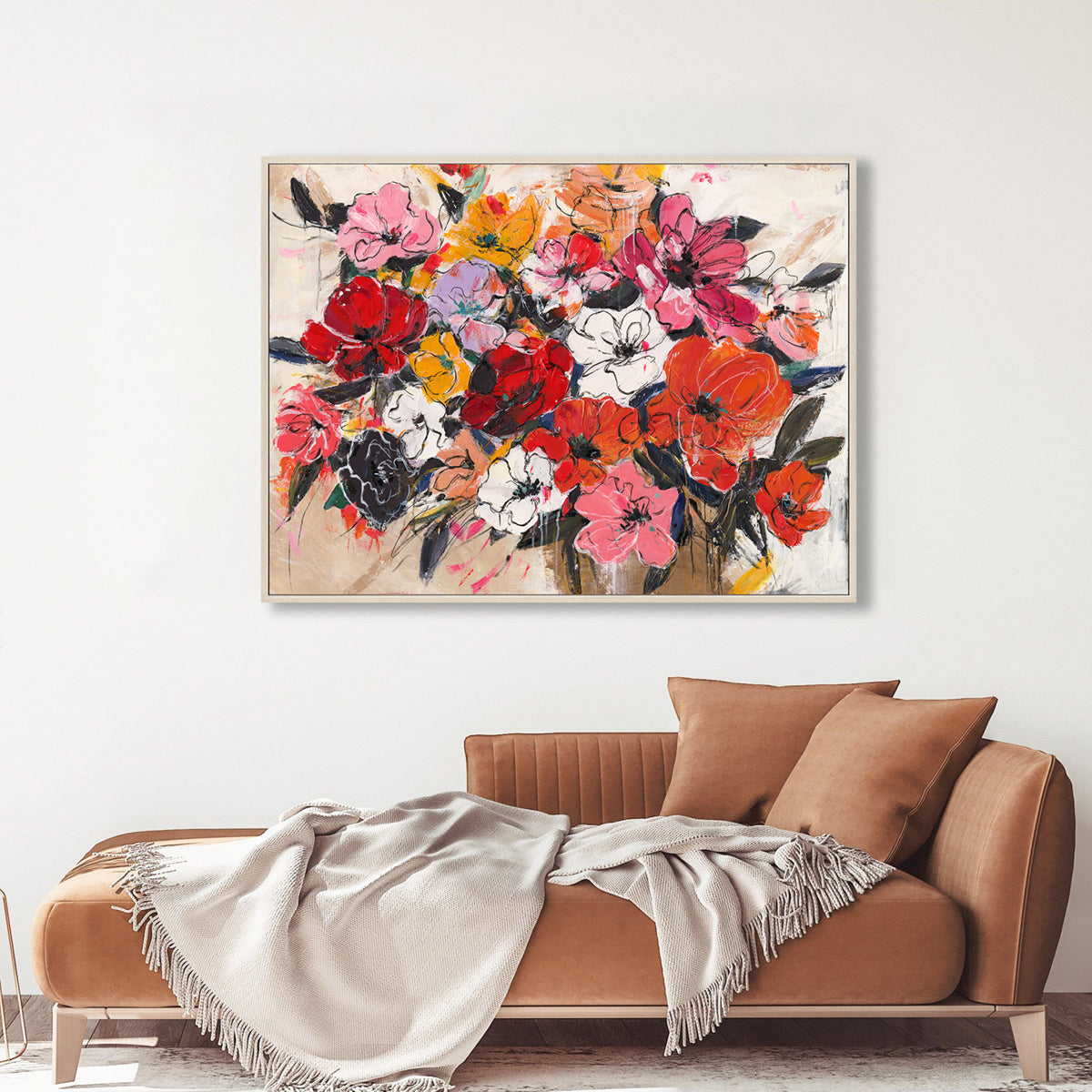 Handgefertigtes Gemälde Frühling in voller Blüte Kräftige Blumenkunst 