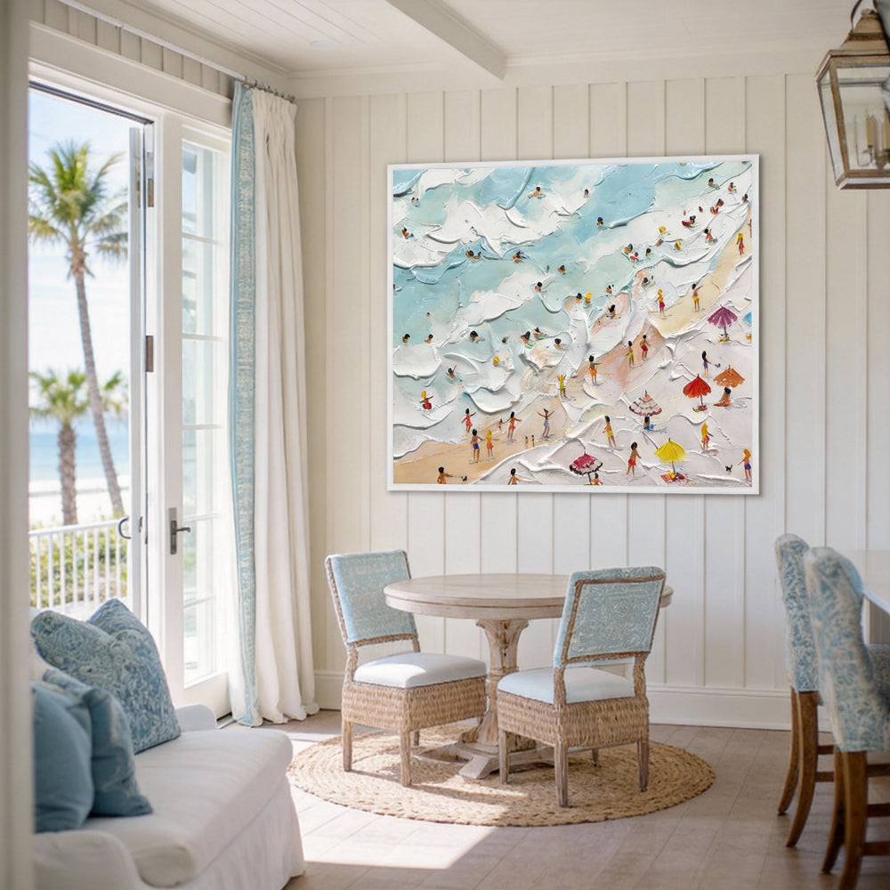 Beachside Bliss A Handcrafted Celebration of Coastal Serenity-square canvas