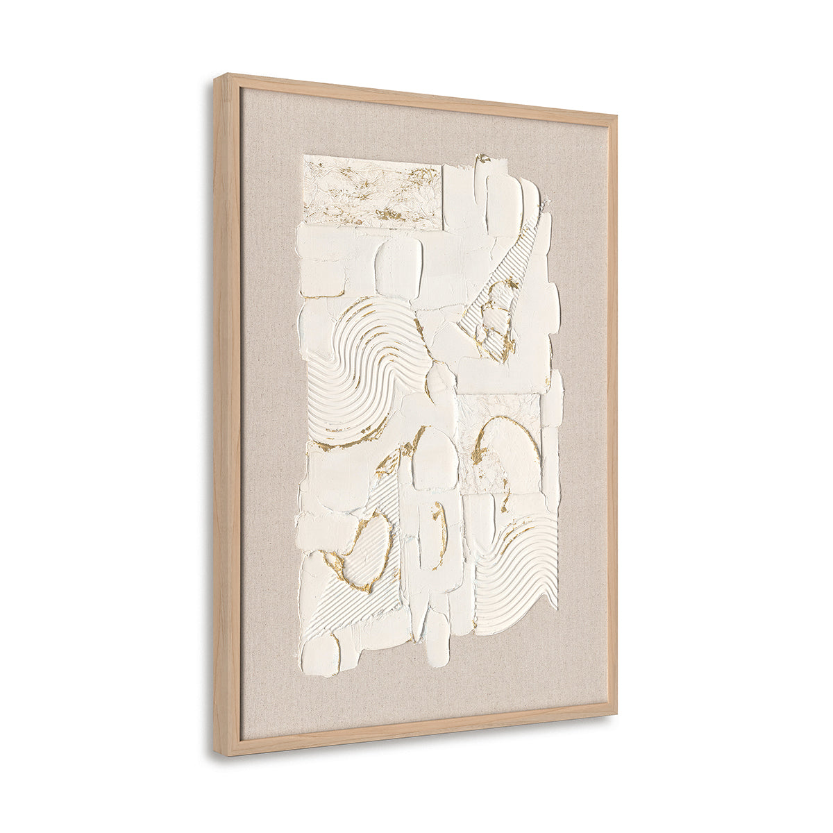 Wabi-sabi handmade series, textured layers with golden accents, creating serene natural elegance.