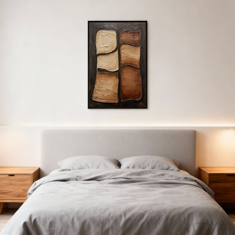 Textured Abstract Blocks – Handcrafted Oil Painting – Modern Wall Art