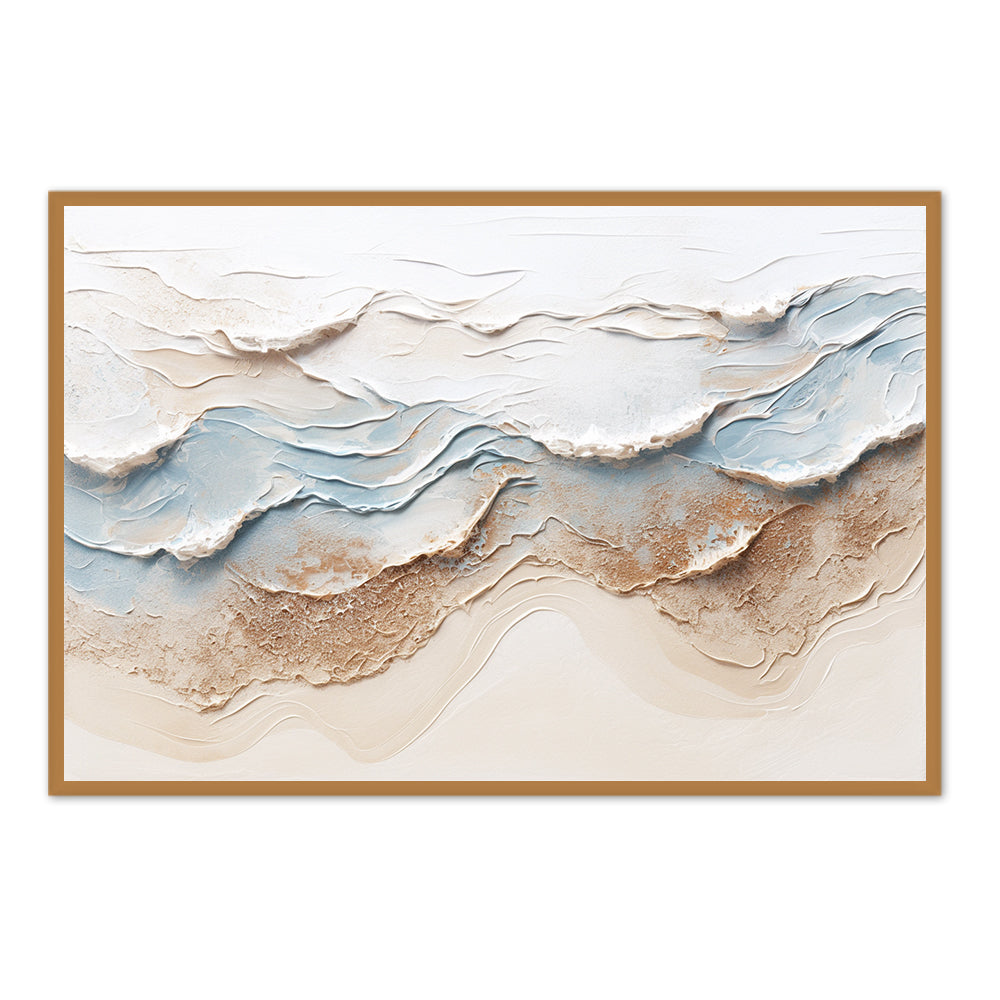 Coastal Waves - Handcrafted Oil Painting, Abstract Seascape Wall Art