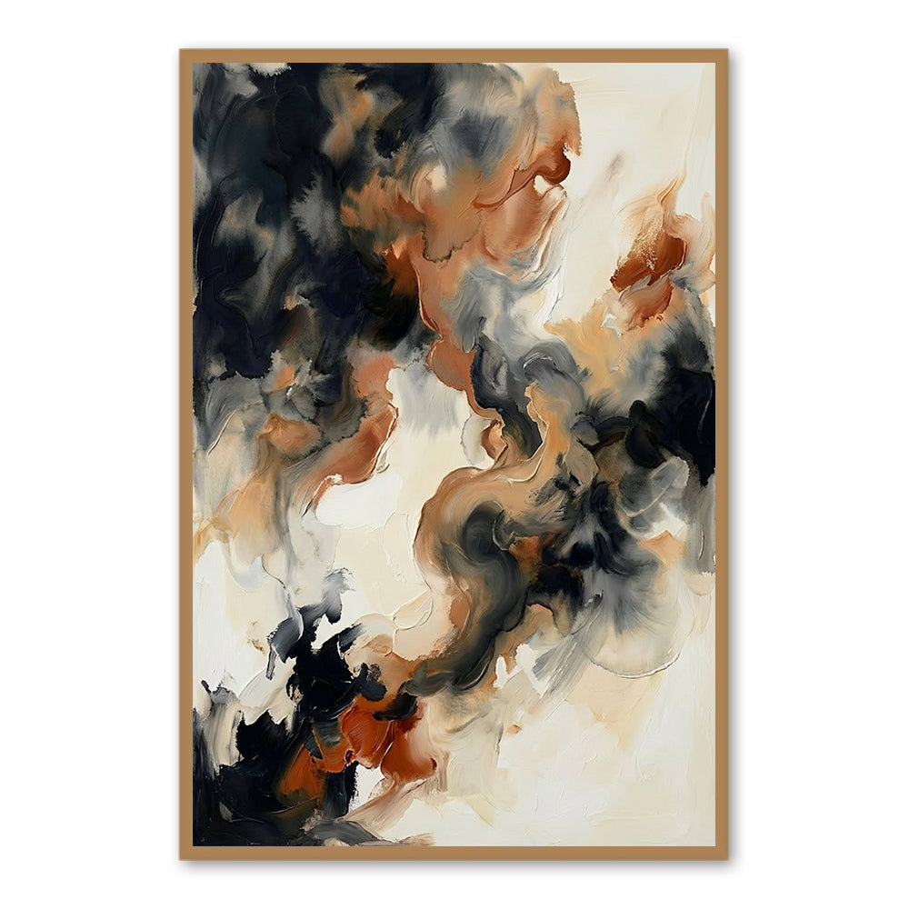 Silent Flow Harmony | Contemporary Abstract Fluid Style Hand-Painted Oil Painting Wall Art