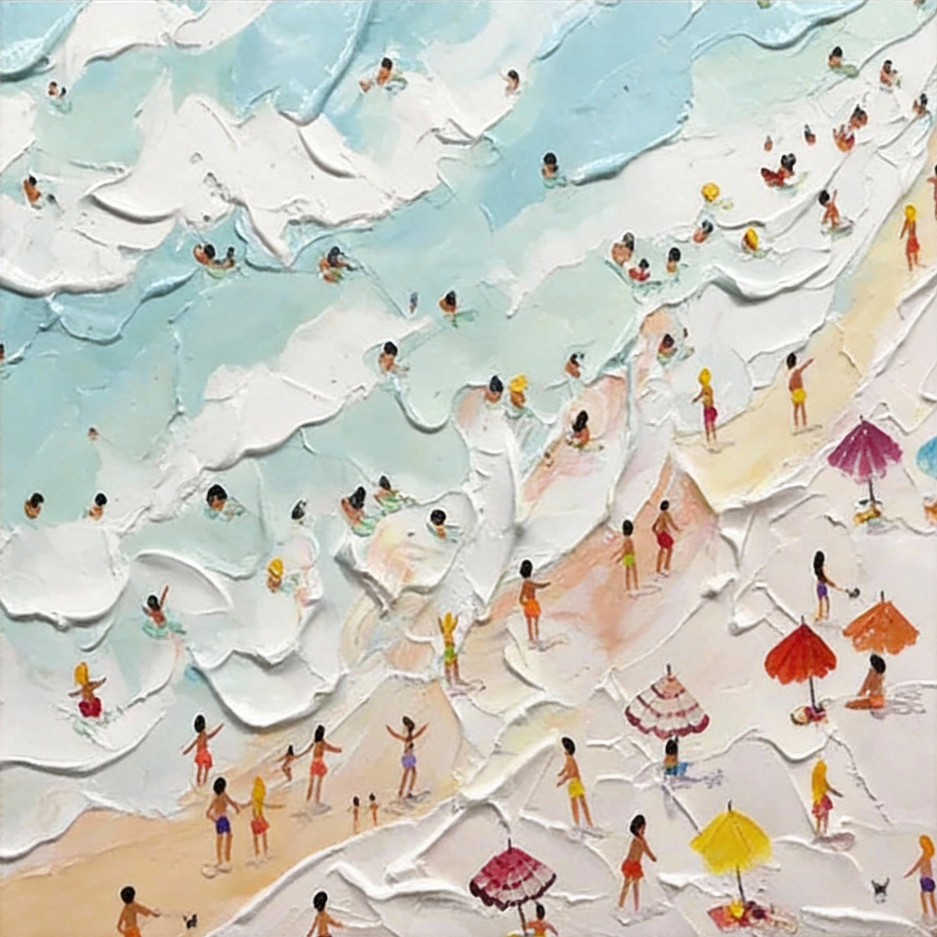 Beachside Bliss A Handcrafted Celebration of Coastal Serenity-square canvas