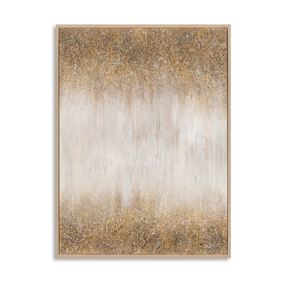 Handgemalte Leinwand Wandkunst Golden Strukturiert Abstrakt Farbverlauf 
