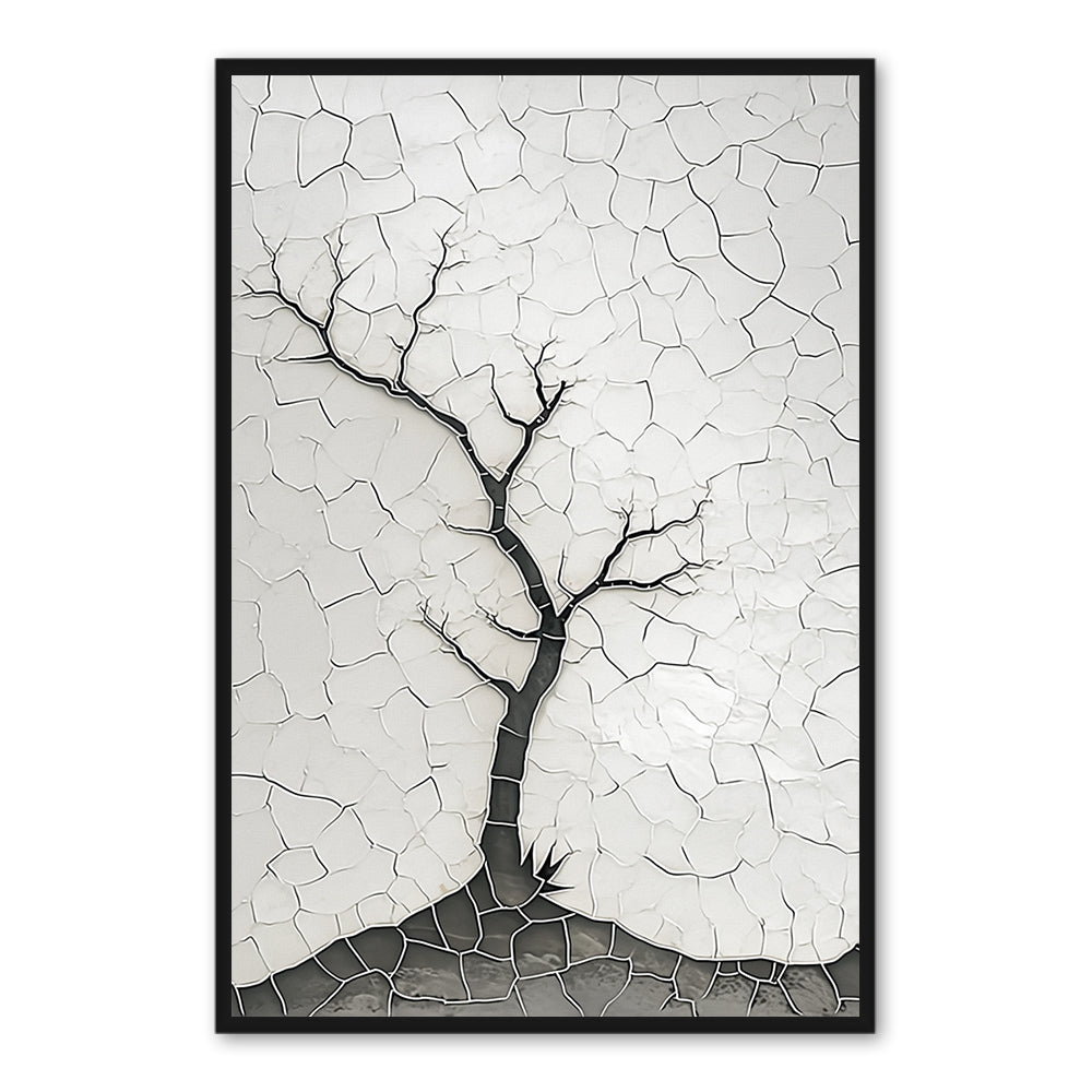 Solitary Tree Texture Art – Abstract Minimalism Wall Art