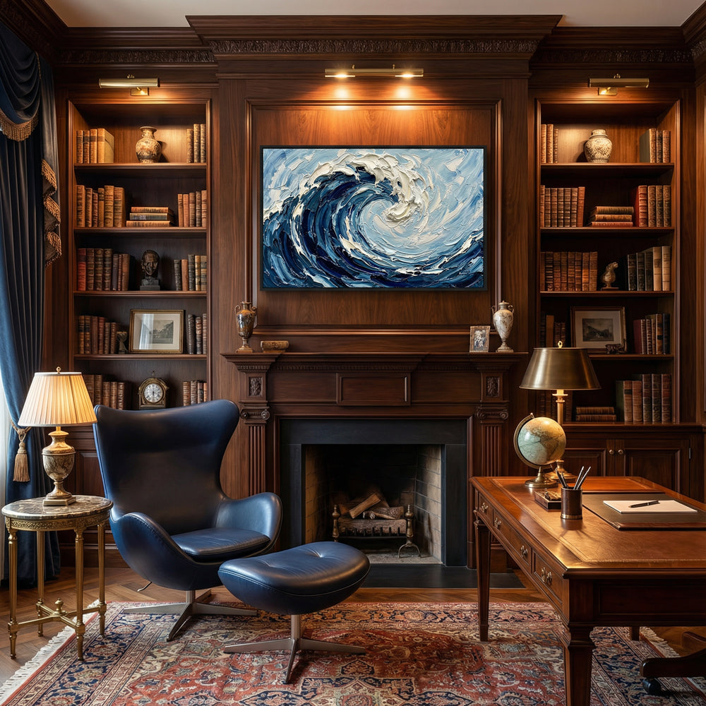 Ocean Vortex Power | Abstract Seascape Expressionist Handmade Oil Painting Wall Art