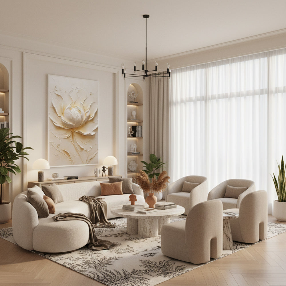 Radiant Petal Texture Art – Impressionistic Floral Style Handmade Oil Painting Wall Art