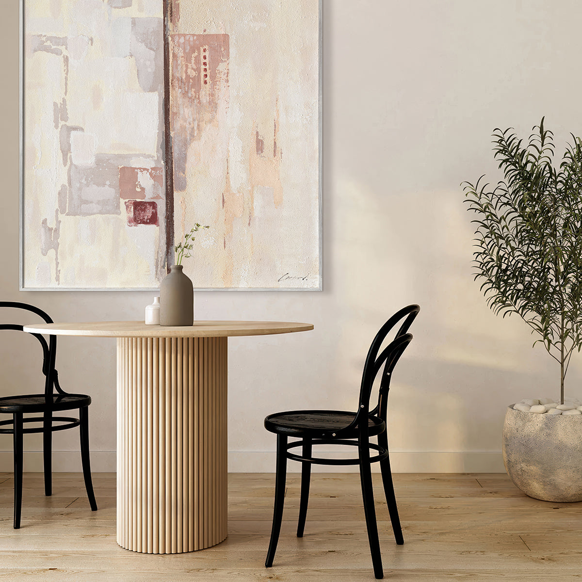 Abstract plaster strokes evoke serenity and structure, perfect for refined modern interiors.