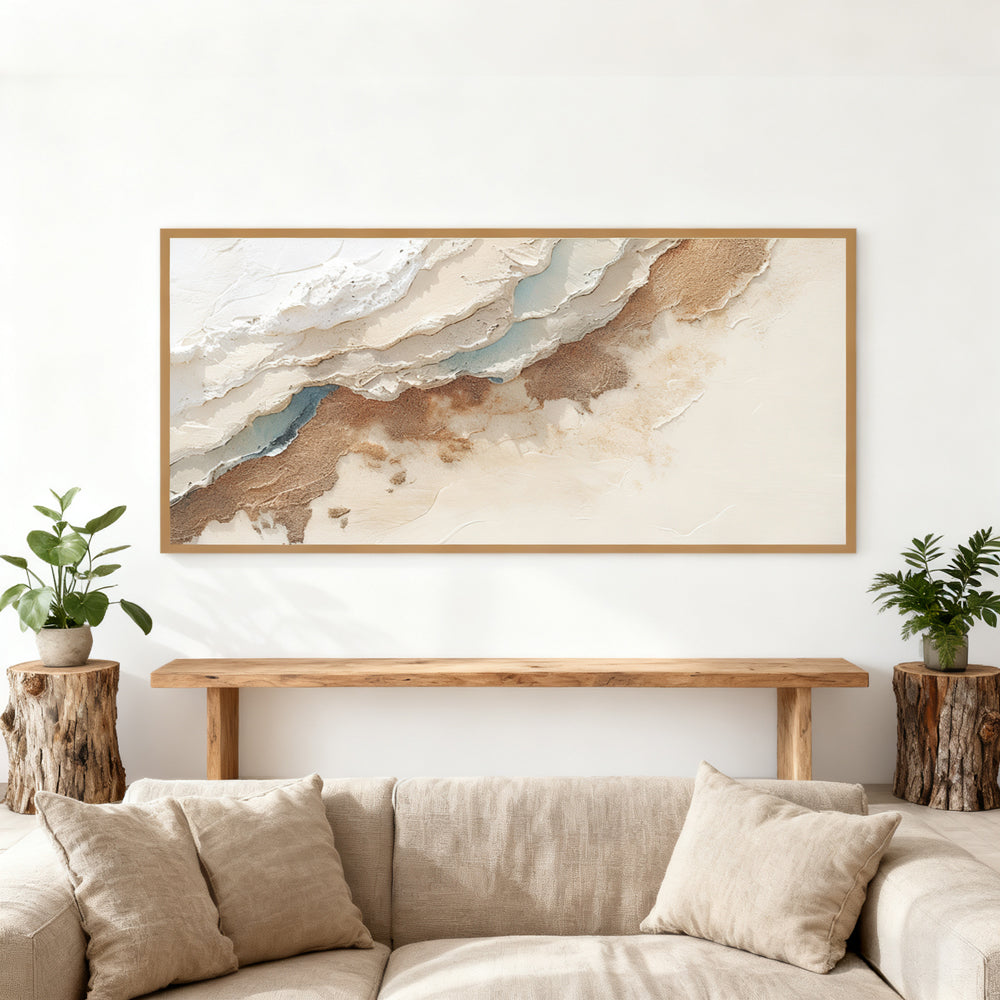 Ocean Crest Layers – Modern Abstract Textured Hand-Painted Oil Wall Art