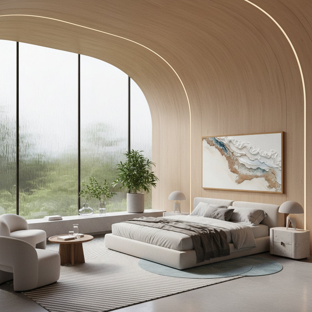 Coastal Drift Contours – Modern Abstract Textured Hand-Painted Oil Wall Art