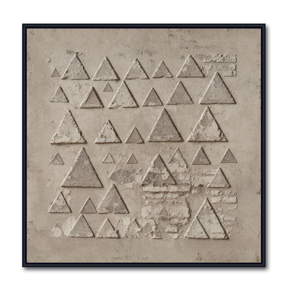 Traces of Geometry – Minimalist Abstract Texture Painting, Handmade Oil Wall Art for Modern Interiors