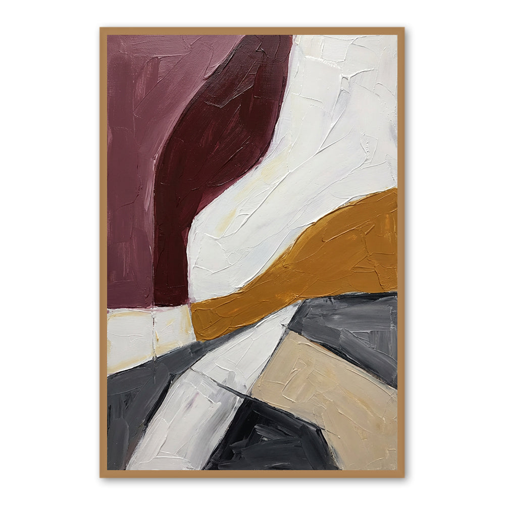 Earth Flow Balance | Modern Abstract Color Block Style Hand-Painted Oil Painting Wall Art