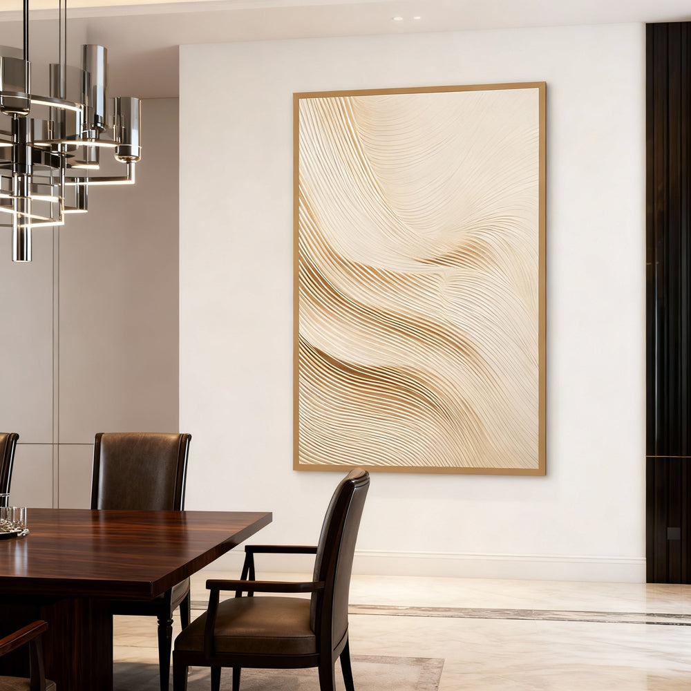 Whisper of Sand Lines – Minimalist Texture Style Wall Art Texture Paintings