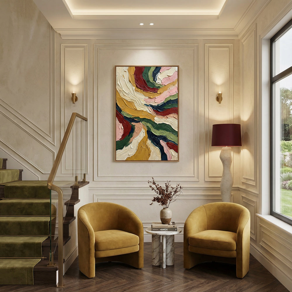 Earth Flow Symphony | Modern Abstract Texture Handmade Oil Painting Wall Art