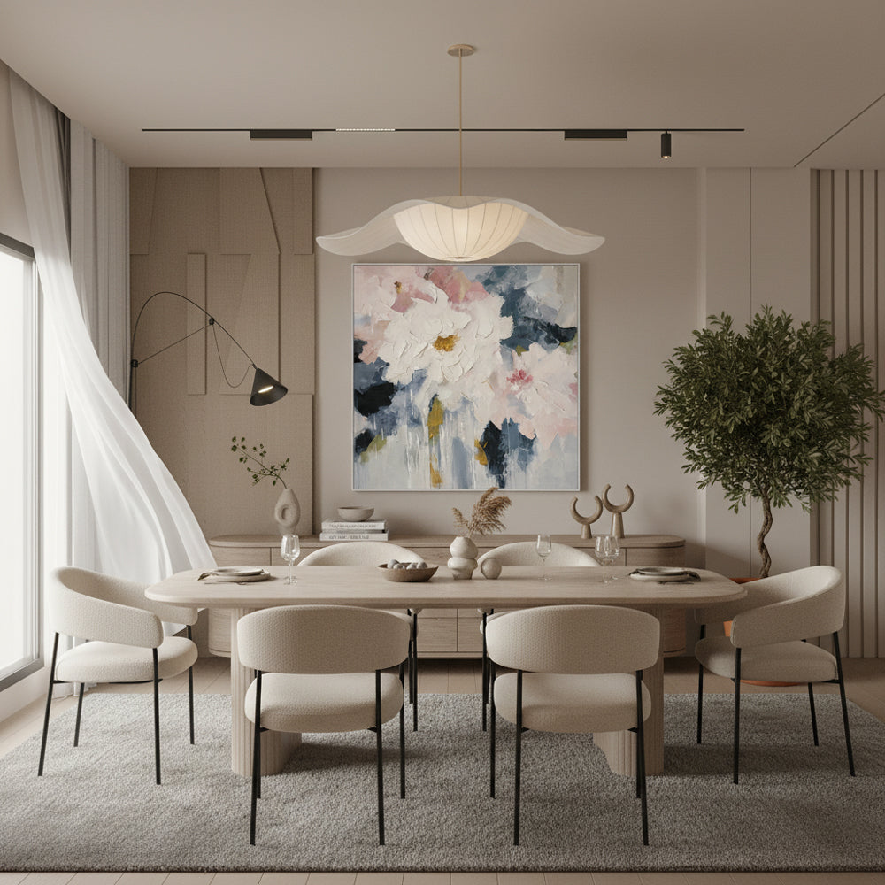 Abstract Floral Wall Art Hand-painted Texture Canvas Modern Minimalist Style Home Decoration