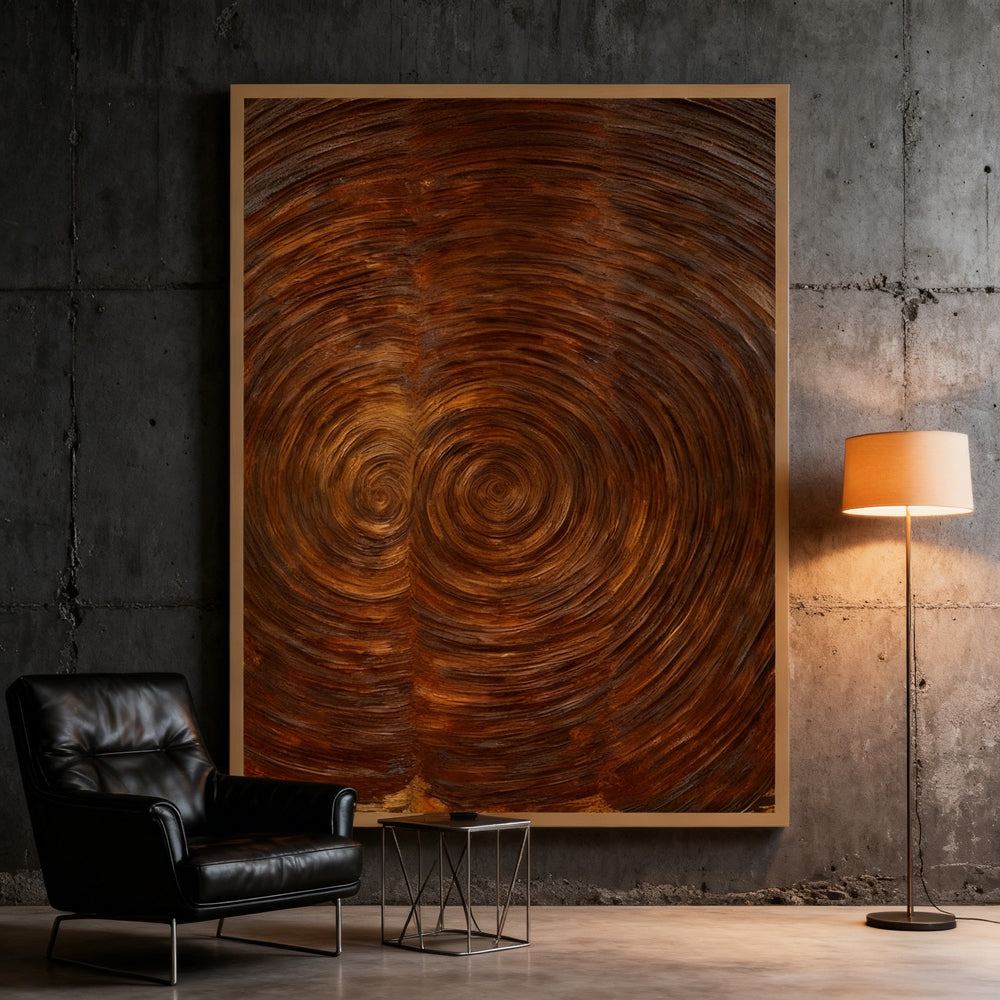 Spiral Wooden - Texture Art Theme, Abstract Style Hand - Painted Oil Painting Wall Art