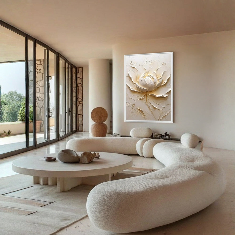 Radiant Petal Texture Art – Impressionistic Floral Style Handmade Oil Painting Wall Art