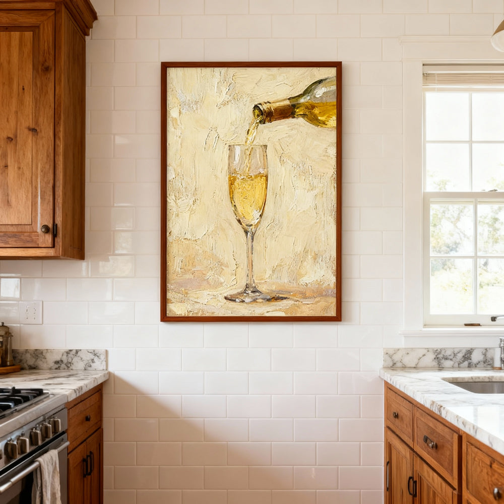 Golden Pour – Contemporary Still Life Style Handmade Oil Painting Wall Art