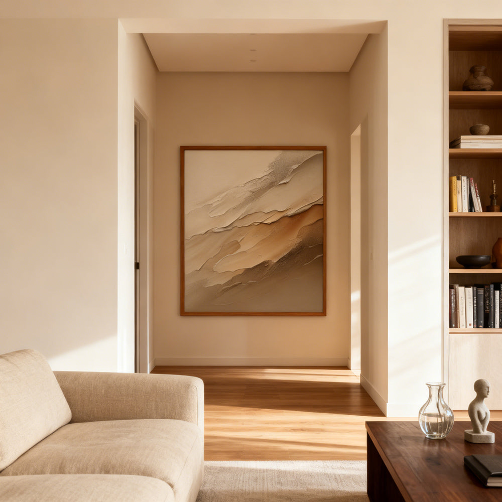 Desert Drift Texture Art – Modern Abstract Style Handmade Oil Painting Wall Art
