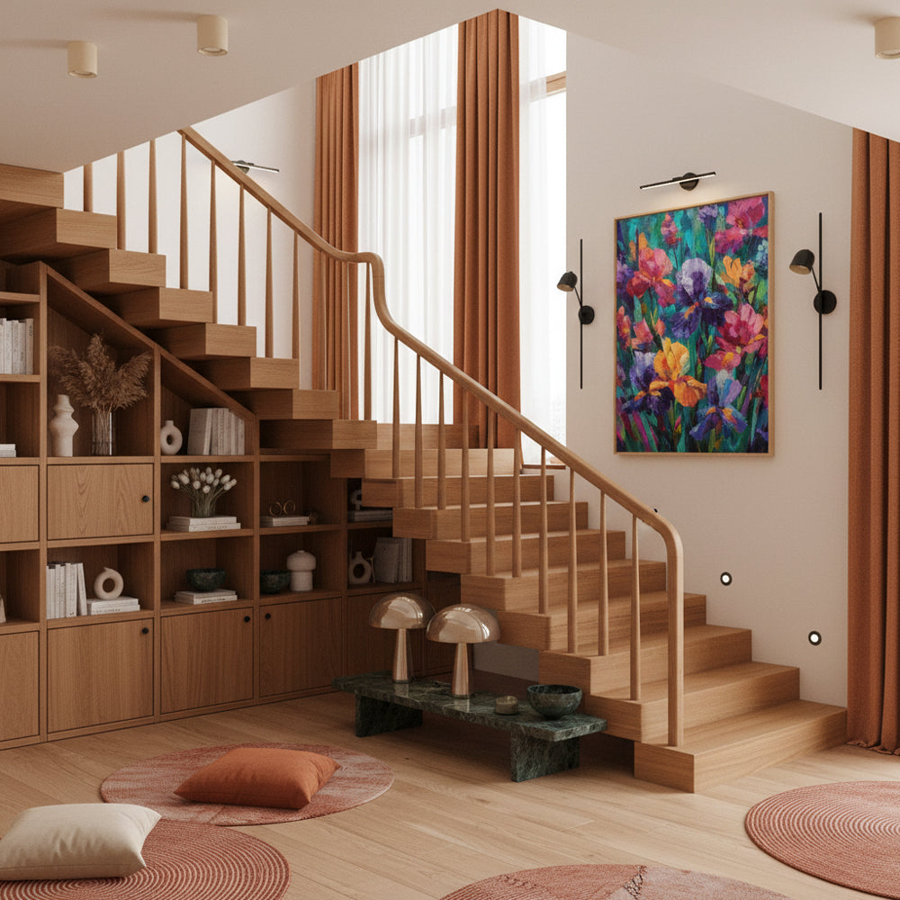 Symphony of Irises Colorful Impressionist Flower Canvas Handcrafted Painting