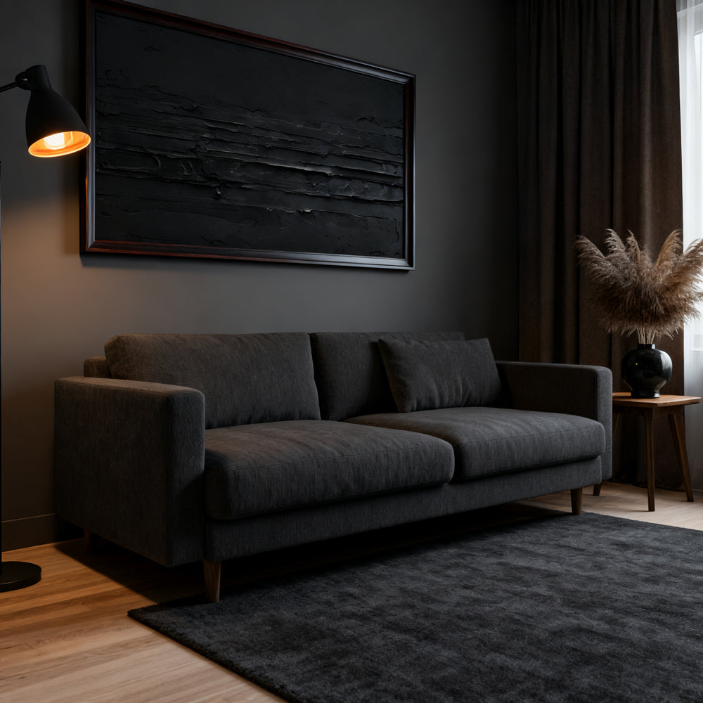 Midnight Horizon – Minimalist Abstract Texture Painting, Handmade Oil Wall Art for Modern Interior Decoration