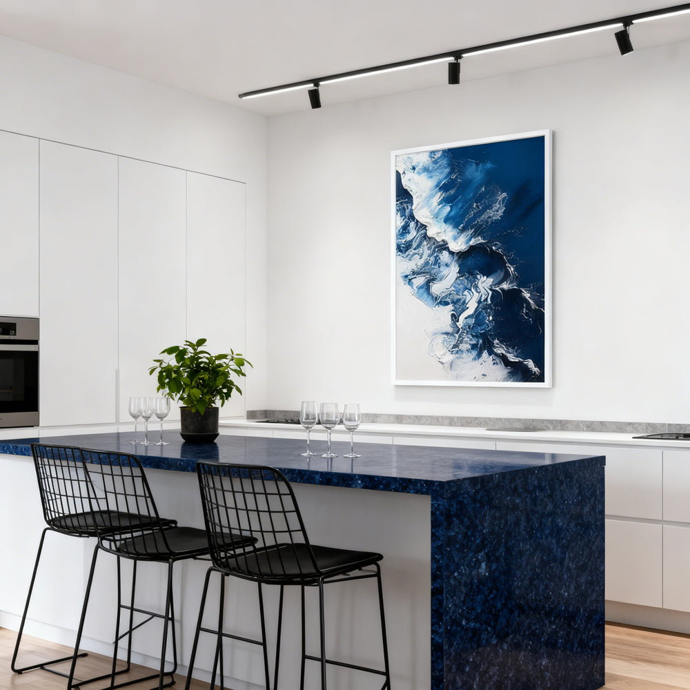 Ocean Wave Surge Theme Painting – Modern Abstract Style Handmade Texture Wall Art