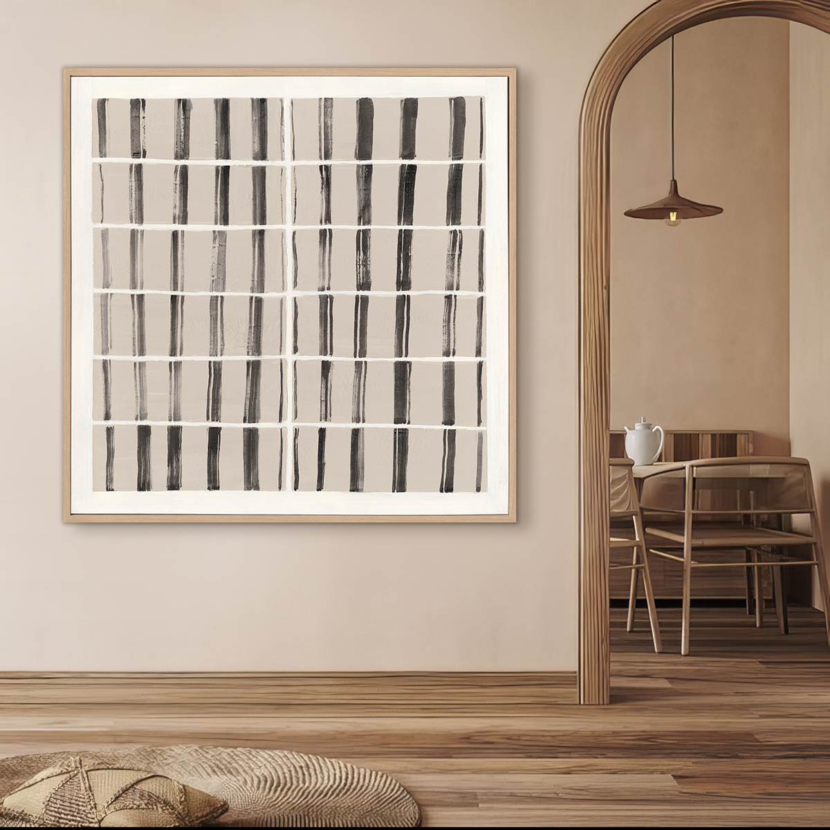 Monochrome stripes evoke order and calm, adding sophistication to any modern space