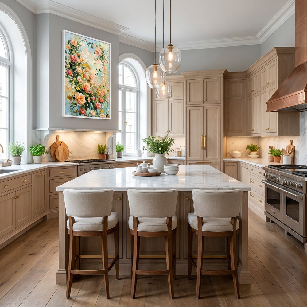 Blooming Whispers of Spring – Impressionist Floral Garden Oil-Style Artwork original oil painting