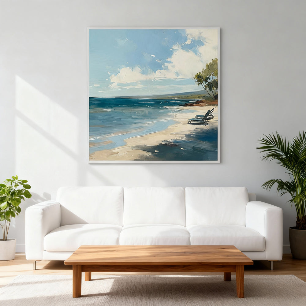 Whispers of the Sea – Modern Impressionist Coastal Landscape Handmade Oil Painting Wall Art