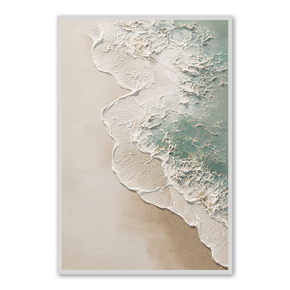 Coastal Shoreline Texture Painting – Modern Abstract Style Handmade Texture Wall Art